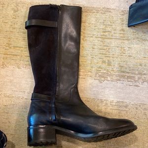 Cole Haan Knee High Combat Boot, Black suede, Size 11